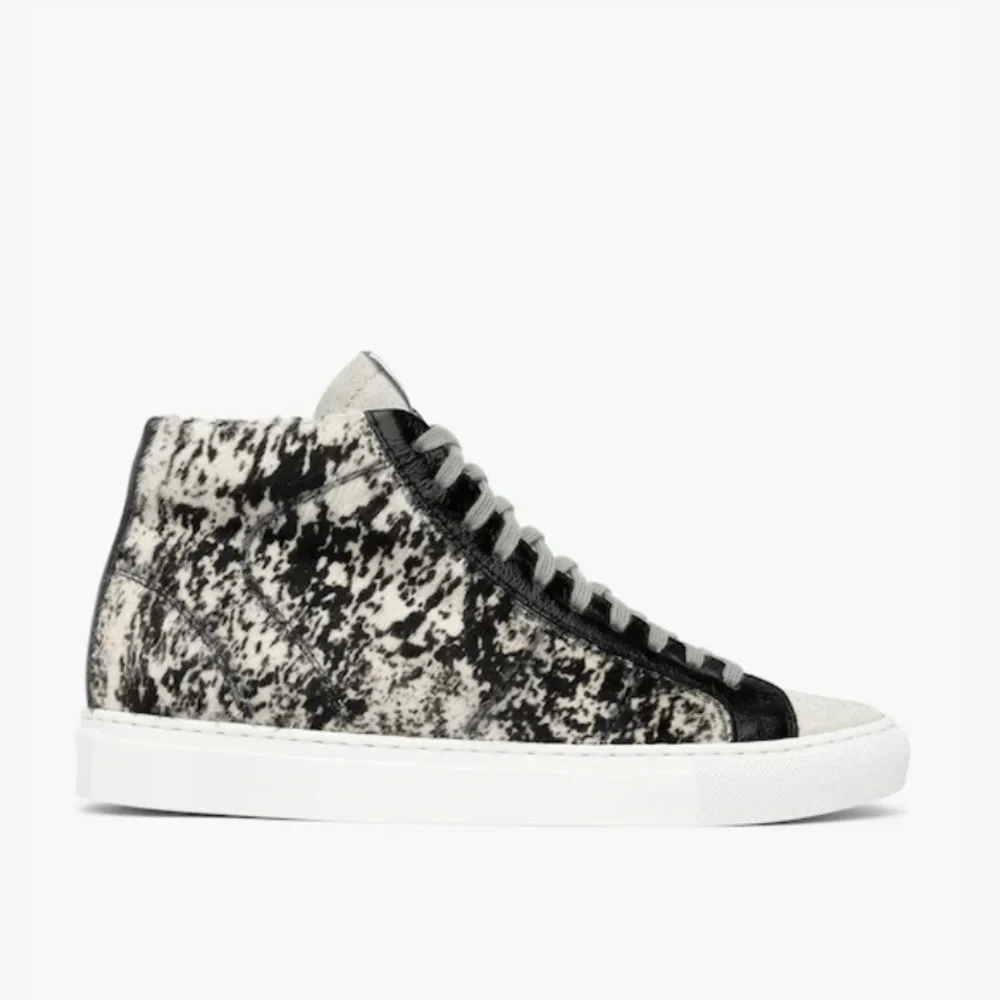 P448 Cow Hide Print Star 2.0 Calf Hair High Top Sneakers - Picture 2 of 9